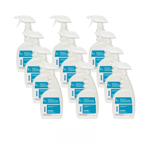 Ecolab Heavy Duty Kitchen & Bathroom Cleaner With Bleach 20 Fl Oz., Case Of 12