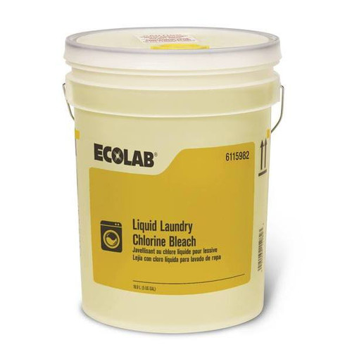 Ecolab Liquid Laundry Chlorine Bleach, 5 Gal