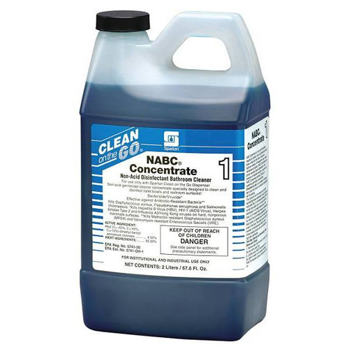 Spartan Clean On The Go, Nabc Concentrate 1, Non-Acidic Disinfectant Bathoom Cleaner, Floral Scent, 2l, Case Of 4