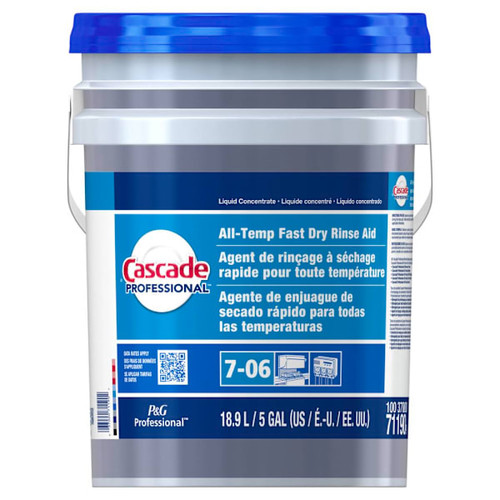 Cascade Fast Dry Rinse Aid Dishwasher Liquid Concentrate, Closed Loop,  5 Gallons