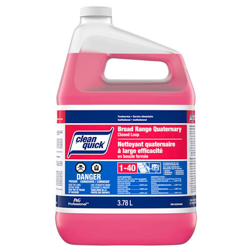 Clean Quick Broad Range Quaternary Sanitizer Liquid, Closed Loop, 1 Gallon