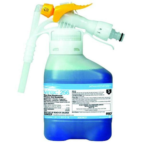 Diversey Rtd Virex II 256 1.5 L Germicidal Cleaner And Deodorant, Blue, Case Of 2