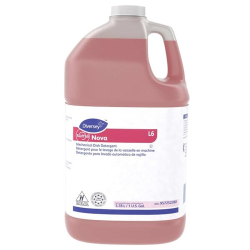 Suma 1 Gallon Nova L6 Non-Chlorinated Machine Dish Liquid Detergent Case Of 4