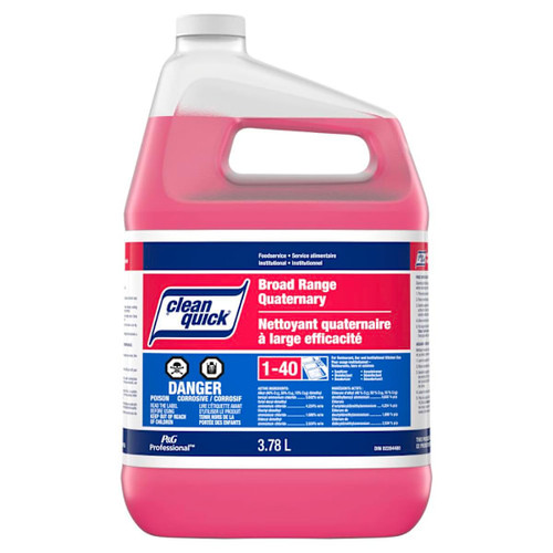 Clean Quick Broad Range Quaternary Sanitizer Liquid With Test Strip, 1 Gal
