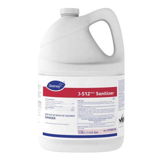 J-512 1 Gallon Sanitizer For Food Contact Surfaces, No-Rins, Case Of 4