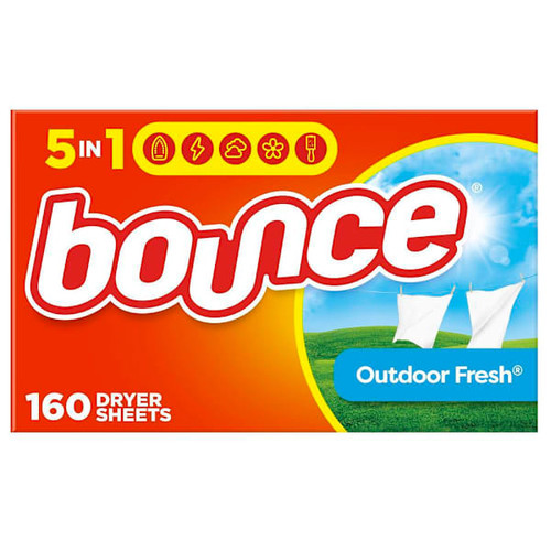 Bounce Fabric Softener Dryer Sheets, Outdoor Fresh Scent, Box Of 160 Sheets, Carton Of 6