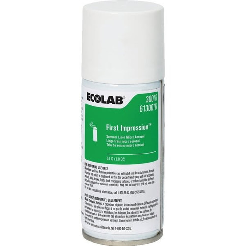 Ecolab First Impression Summer Linen Micro Aerosol Freshener 1.8oz, Case Of 12