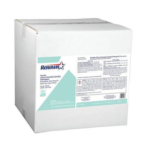 Renown Premium Plus Commercial Powder Laundry Detergent With Color-Safe Bleach, 50 Lb. Box