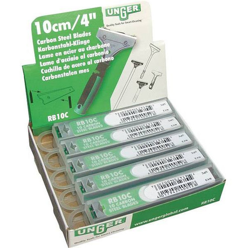 Unger 4 " Carbon Steel Blades Replacement Scraper, Package Of 10