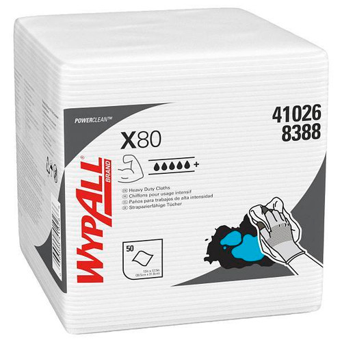 WypAll X80 Hydroknit 1/4fold Cloths Carton Of 4