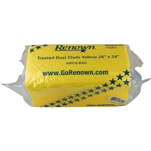 Renown 24 In. X 24 In. Treated Yellow Dust Cloth Package Of 50