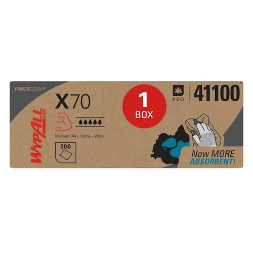 WypAll Powerclean X70 Medium Duty Cloths, Case Of 300