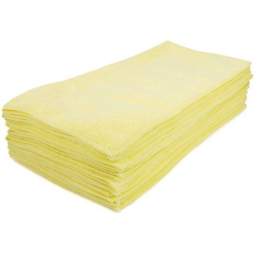 Renown 16 In. X 16 In. Premium Microfiber Cloth In Yellow Gsm 300 - 12 Pack