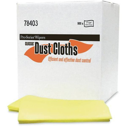 Pro-Series Wipers Classic Yellow Treated Dust Cloth, 17" X 24", Package Of 50