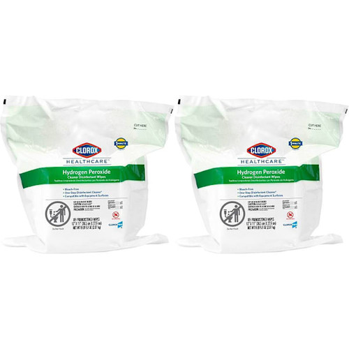 Clorox Healthcare 185-Count Hydrogen Peroxide Cleaner Wipes Refill Case Of 2