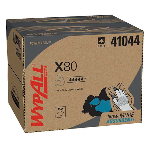 WypAll Powerclean X80 Extended-Use Heavy Duty Wipes, 160 Sheets-Case