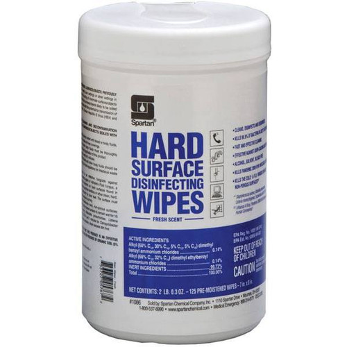 Spartan Fresh Scent Hard Surface Disinfecting Wipes (125-Count Wipes) Case Of 6