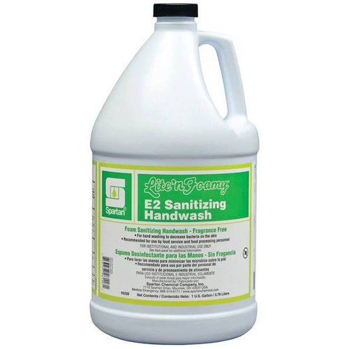 Spartan Lite'N Foamy E2 Sanitizing Hand Soap, 1 Gal, Case Of 4