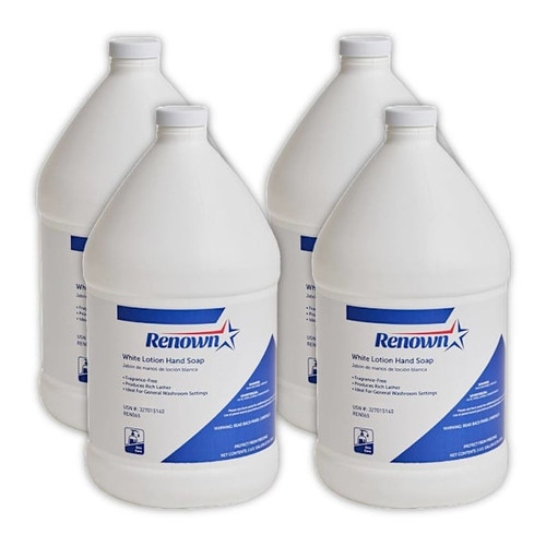 Renown White Lotion Hand Soap, Case Of 4