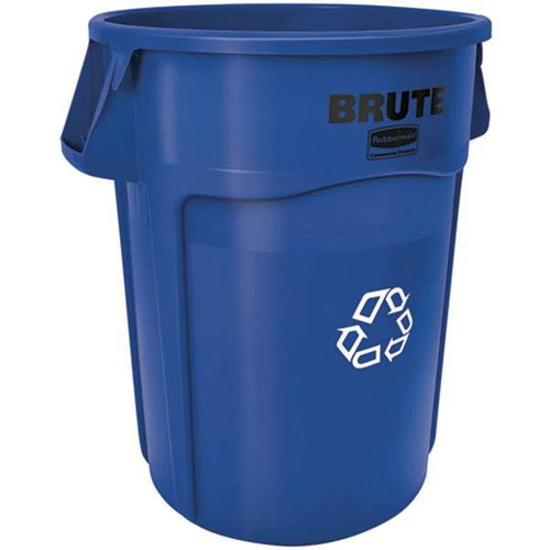 Rubbermaid Commercial 44 Gal. Brute Round Vented Recycling Can (Blue)