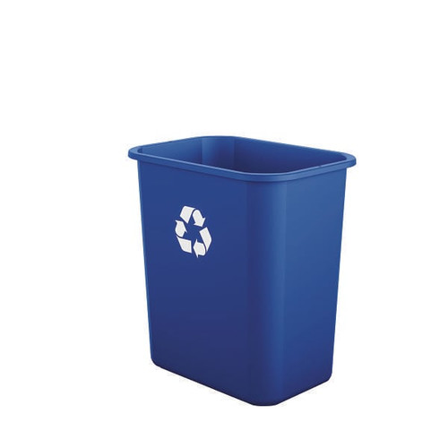 Suncast Commercial Desk-Side Resin Trash Can, 7 Gallon , Blue, Recycle
