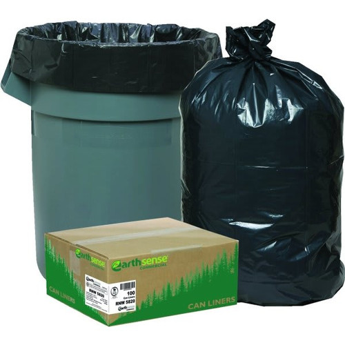 Webster 55-60 Gal 2.7 Mil Low-Density Trash Can Liner (Black) (50-Case)