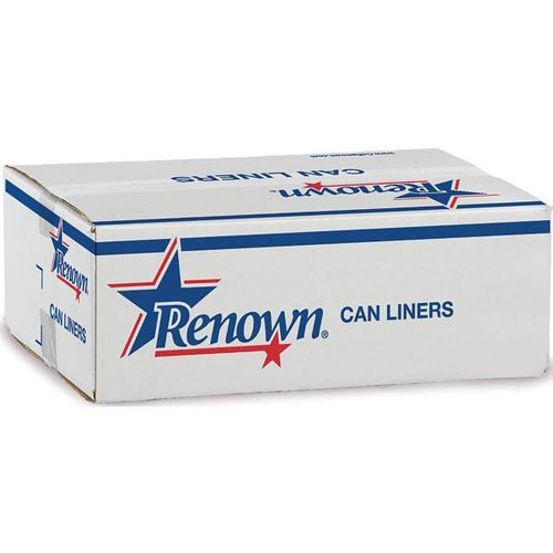 Renown High Density  Can Liner, 33 Gal., 22 Mic, Silver 33" X 40", Case Of 250