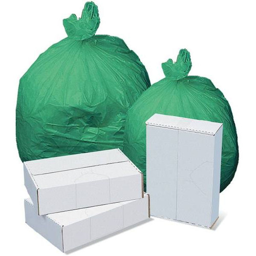 55 Gal. 43 In. X 48 In. 28 Mic. Green High-Density Trash Can Liners (100-Case)
