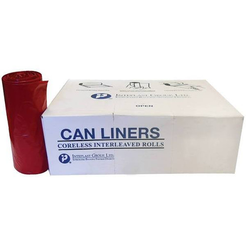 Inteplast Group 40 Gal. 38 In. X 38 In. 3 Mil. Red Low-Density Trash Bags (4-Case)