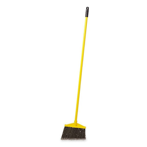 Rubbermaid Commercial 10.5 In. Angle Broom, Vinyl-Coated Metal Handle, Gray And Yellow, 4-Pack