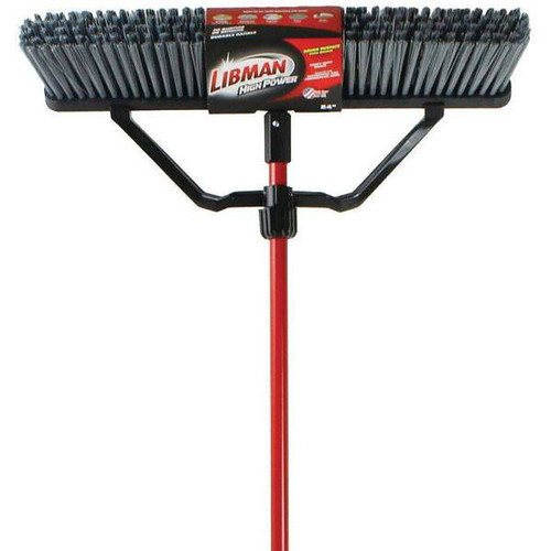Libman 24 In. Rough Surface Push Broom Set With Brace And Handle (3-Case)