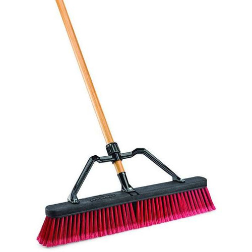 Libman 24 In. Multi-Surface Industrial Push Broom W/ Brace And Handle (4-Case)