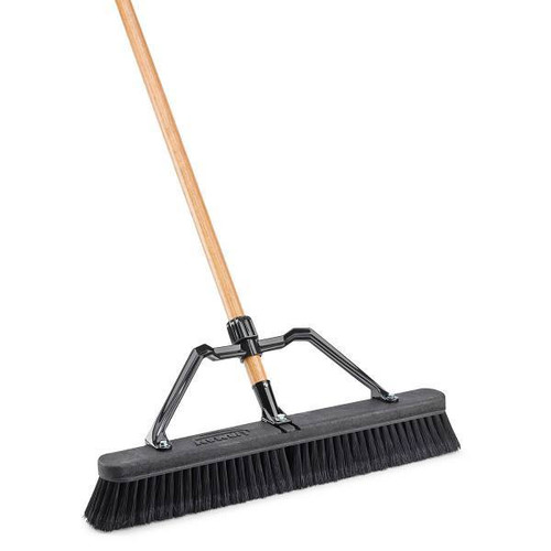 Libman 24" Smooth Surface Industrial Push Broom With Brace Case Of 4