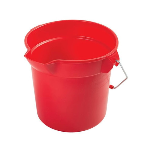 Rubbermaid Commercial BRUTE 10 Qt. Round Bucket, Red 124024