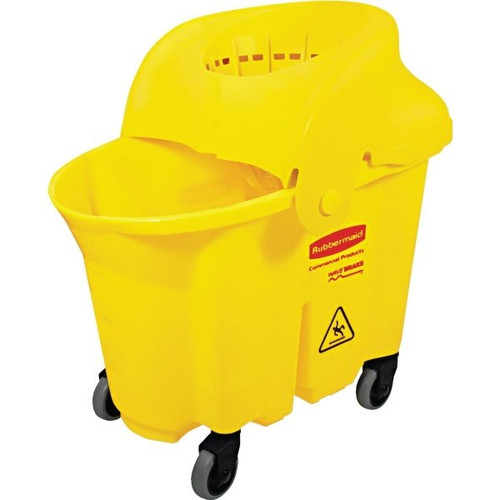 Rubbermaid Commercial Wavebrake 35 Qt. Institution Bucket & Wringer (Yellow)