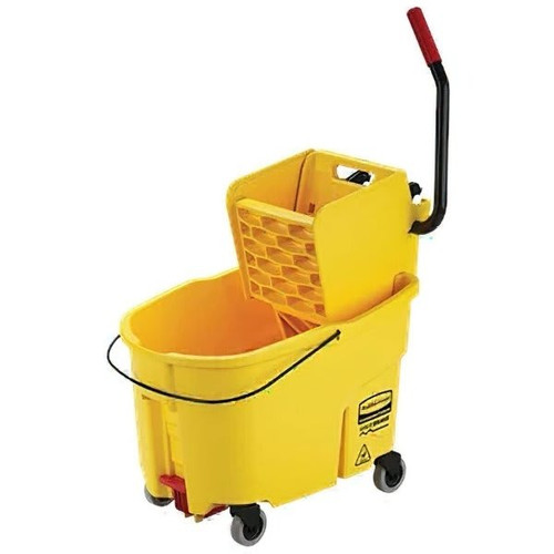 Rubbermaid Commercial Wavebrake 44 Qt. Side Press Bucket And Wringer (Yellow)