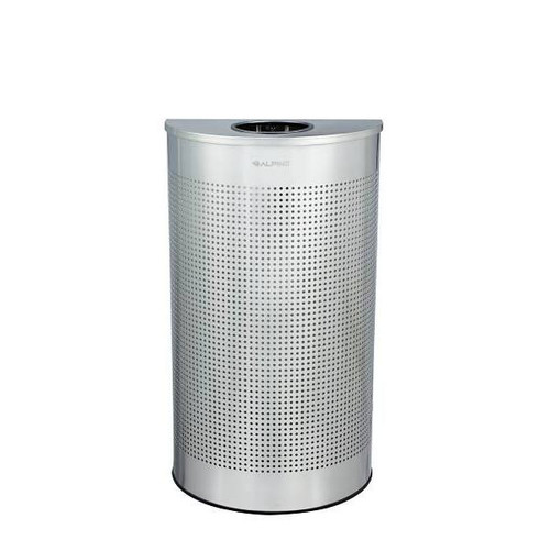 Alpine Industries 12 Gal Ss Perforated Half Round Decorative Trash Can 359477
