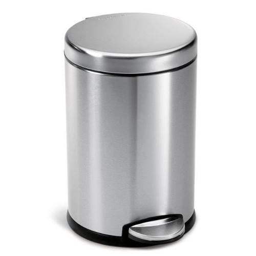 Simplehuman 1.2 Gallon Brushed Stainless Steel Round Step-On Trash Can