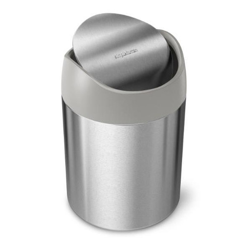 Simplehuman 1.5 Liter Brushed Stainless Steel Countertop Swing Top Wastebasket/Trash Can