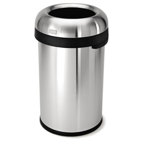 Simplehuman 21 Gallon Brushed Stainless Steel Bullet Open-Top Round Trash Can W/ Lid