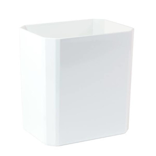 Hapco Facet 8 Qt Rectangular Wastebasket, Beveled Edges, White,case Of 6