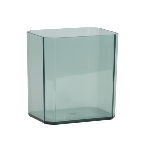 Hapco Facet 8 Qt Rectangular Wastebasket,beveled Edges,ocean,case Of 6