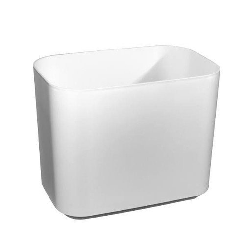 Hapco Contempo 8 Qt Rectangular Wastebasket,gloss White, Case Of 6