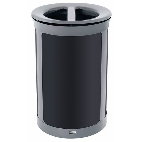 Rubbermaid Commercial Enhance 23 Gal Round Dual Stream Indoor Trash Can (Gray)