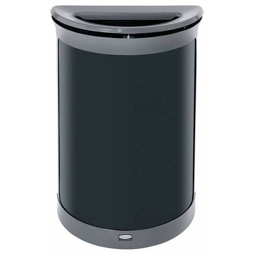 Rubbermaid Commercial Enhance 11.5 Gal Half Round Indoor Trash Can (Gray)