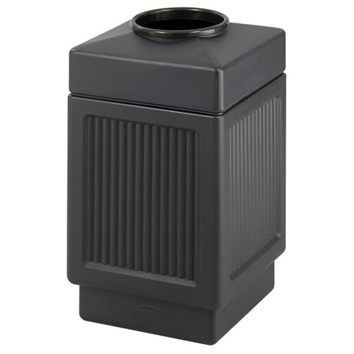 Safco Canmeleon 38 Gallon Recessed Panel Top-Open Trash Receptacle (Black)