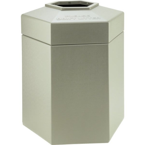 Commercial Zone Products Polytec 45 Gallon Hexagon Trash Can (Beige)