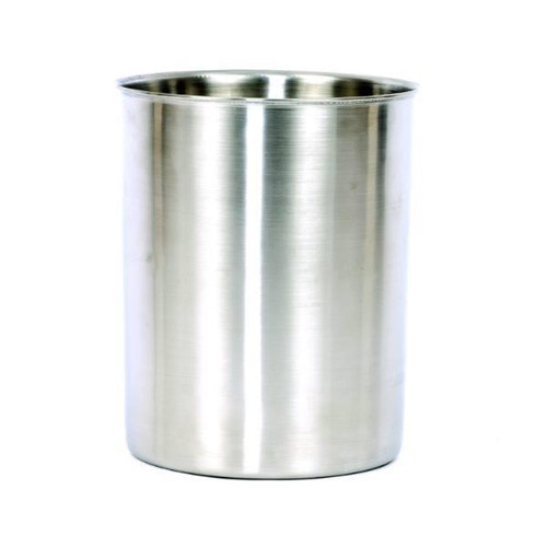 Hapco Stainless Steel Brushed Metal 12 Qt Round Wastebasket,case Of 6