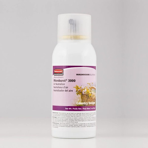 Rubbermaid Commercial Microburst 3000 Odor Neutralizer/Air Freshener Aerosol Refill, Country Delight, 12-Pack