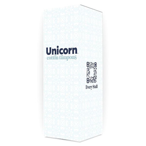 Unicorn Regular Organic Cotton Tampon Cartridge Plant-Based Applicator Case Of 6 378428